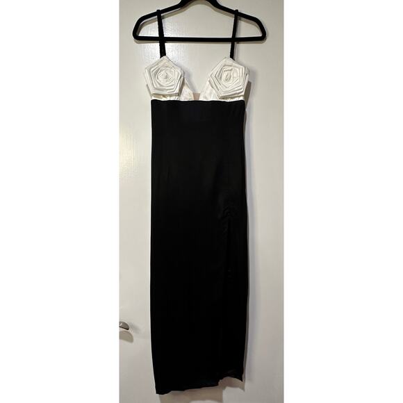 For Love & Lemons Rita Black & White Midi Dress Size Medium NWT - Picture 16 of 16